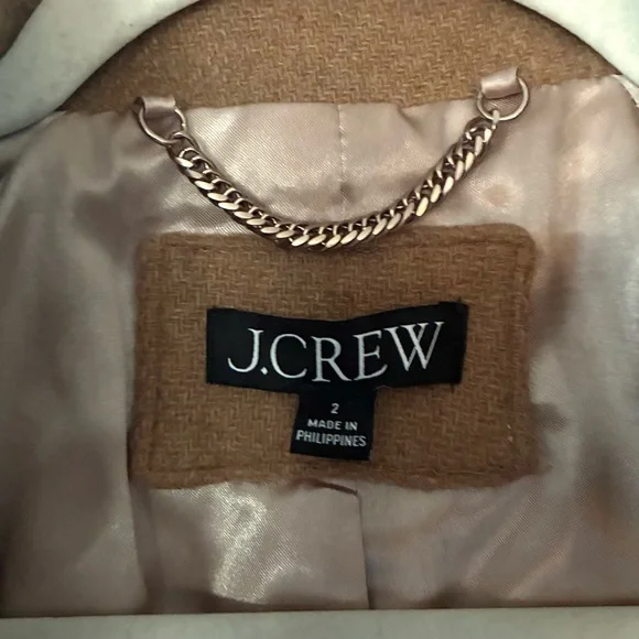 J. Crew Toscana coat in Italian stadium-cloth wool blend Acorn Camel Size 2 - Picture 5 of 5